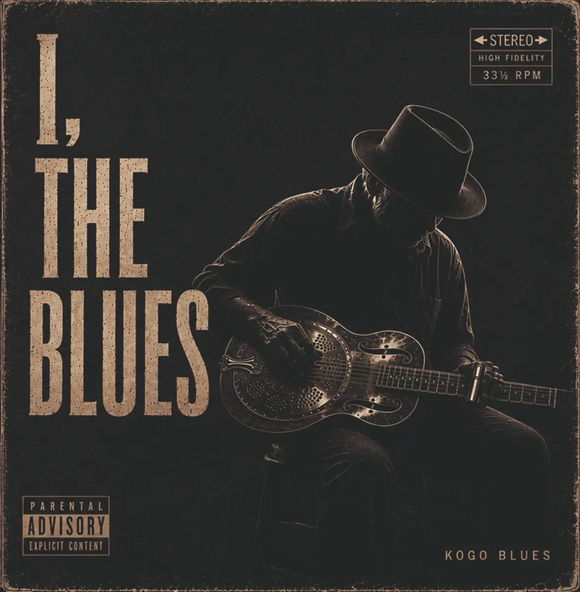 I, The Blues album cover — Kogo Blues playing resonator guitar